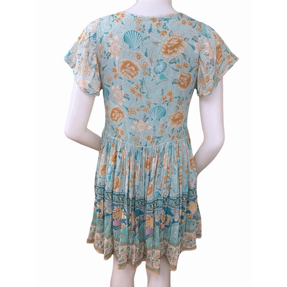 Spell & The Gypsy Collective Seashell Mini Dress in Seafoam Size XS - Picture 3 of 9